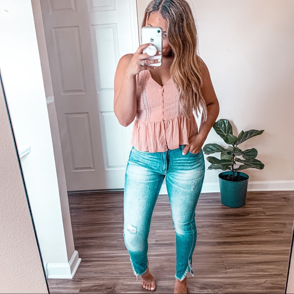 Cropped babydoll top